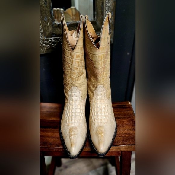 Cheyenne Other - Cheyenne Crocodile Embossed Leather Cowboy Boots